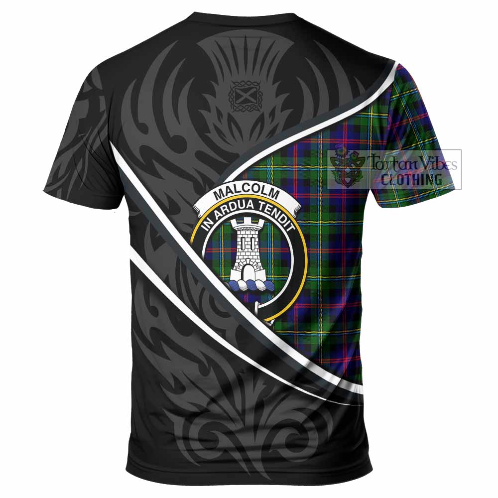 Malcolm Tartan Family Crest T-shirt Celtic Scottish Thistle Floral - Tartan Vibes Clothing