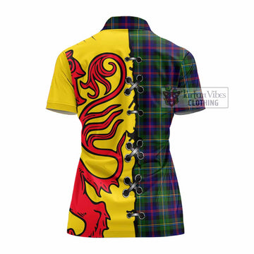Malcolm Tartan Family Crest Women's Polo Shirt Lion Rampant Honor