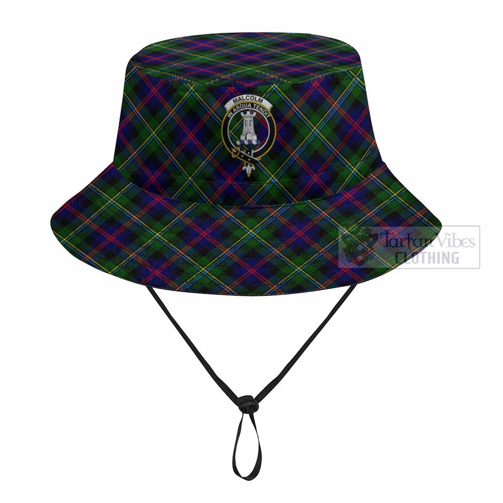 Malcolm Tartan Fishing Hat with Family Crest