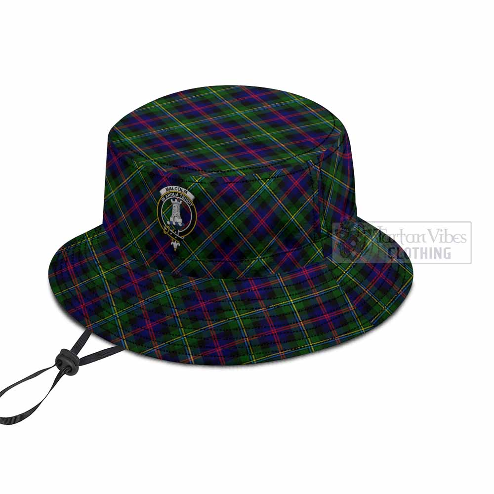 Malcolm Tartan Fishing Hat with Family Crest