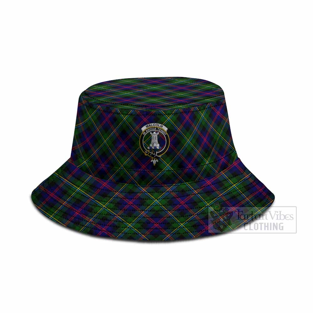 Malcolm Tartan Fishing Hat with Family Crest
