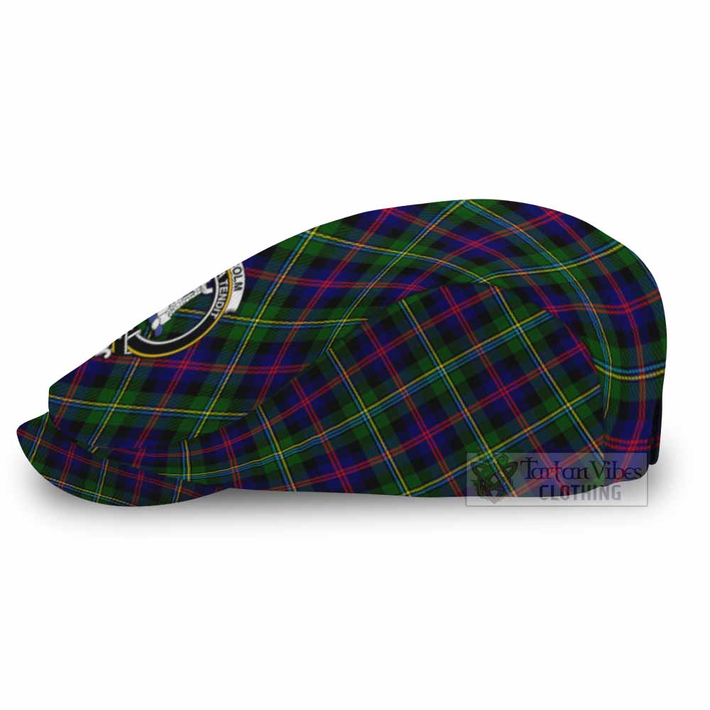 Malcolm Tartan Flat Cap, Jeff Cap Cross Style with Family Crest - Tartan Vibes Clothing