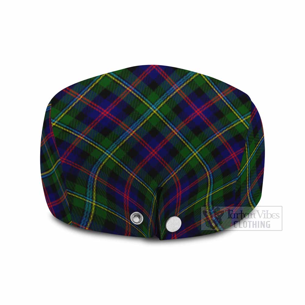 Malcolm Tartan Flat Cap, Jeff Cap Cross Style with Family Crest - Tartan Vibes Clothing
