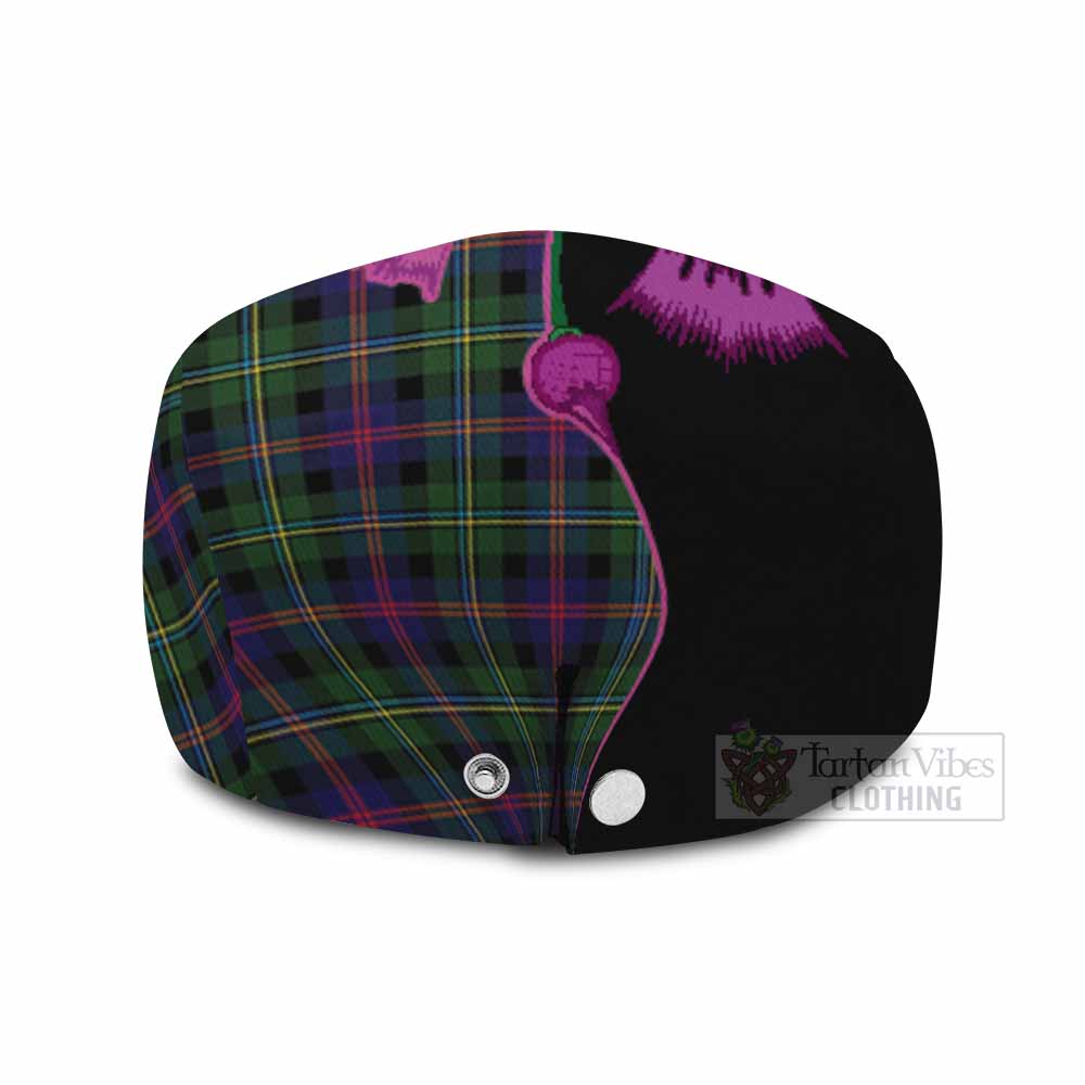 Malcolm Tartan Flat Cap, Jeff Cap Traditional Scottish Thistle
