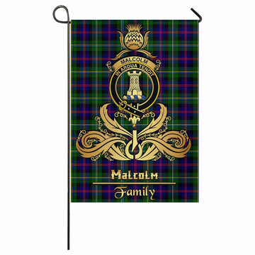 Malcolm Tartan Garden Flag with Highland Thistle Cherish Family Crest Style