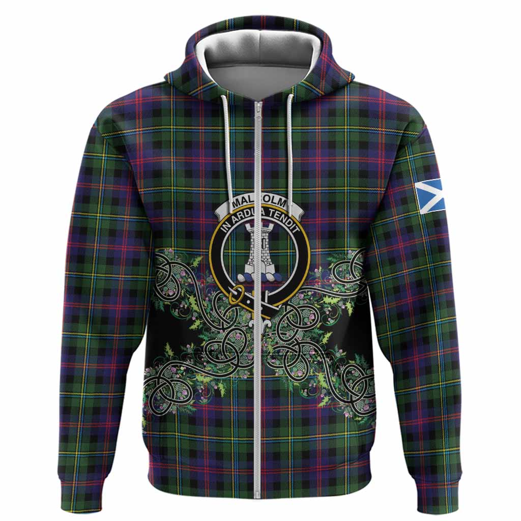 Malcolm Tartan Hoodie Thistle Scottish Spirit