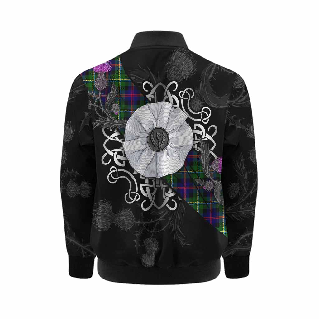 Malcolm Tartan Kid Bomber Jacket Jacobite White Rose Kid - Tartan Vibes Clothing