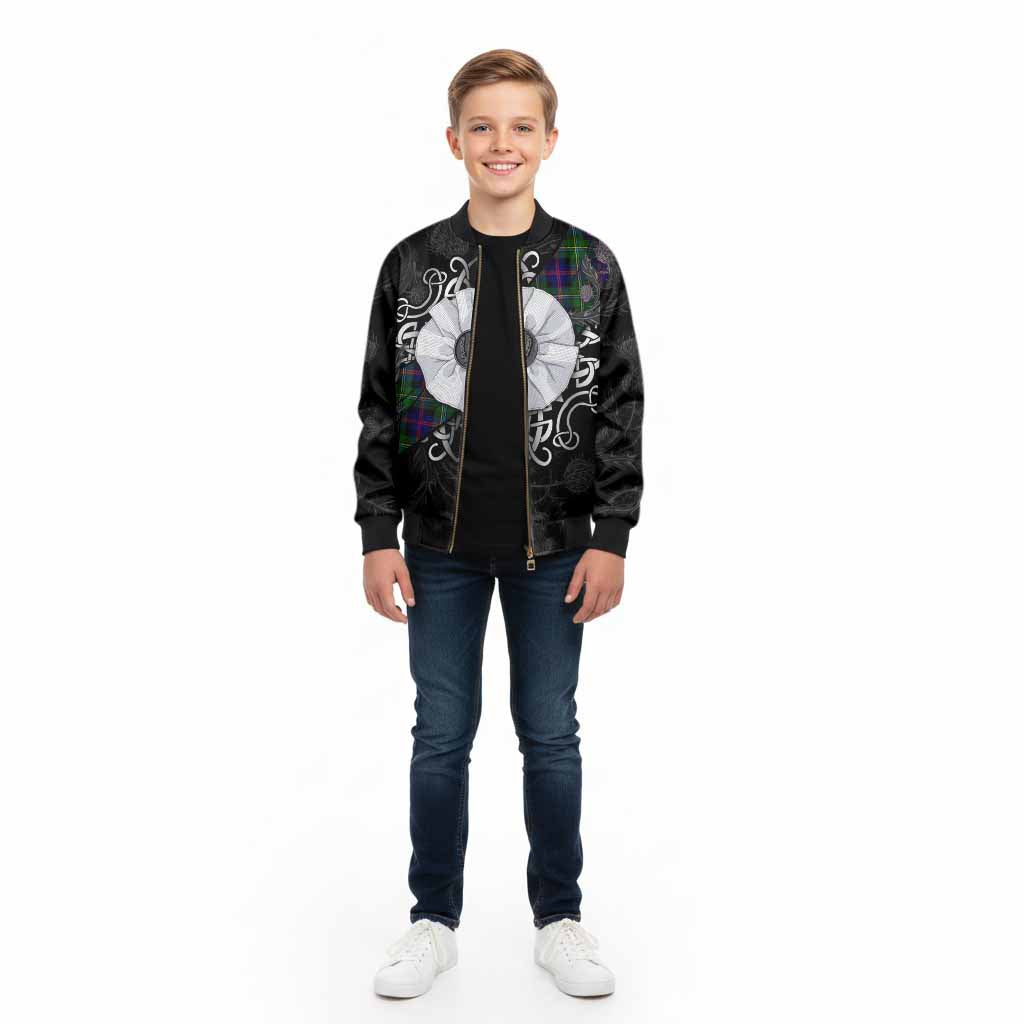 Malcolm Tartan Kid Bomber Jacket Jacobite White Rose - Tartan Vibes Clothing
