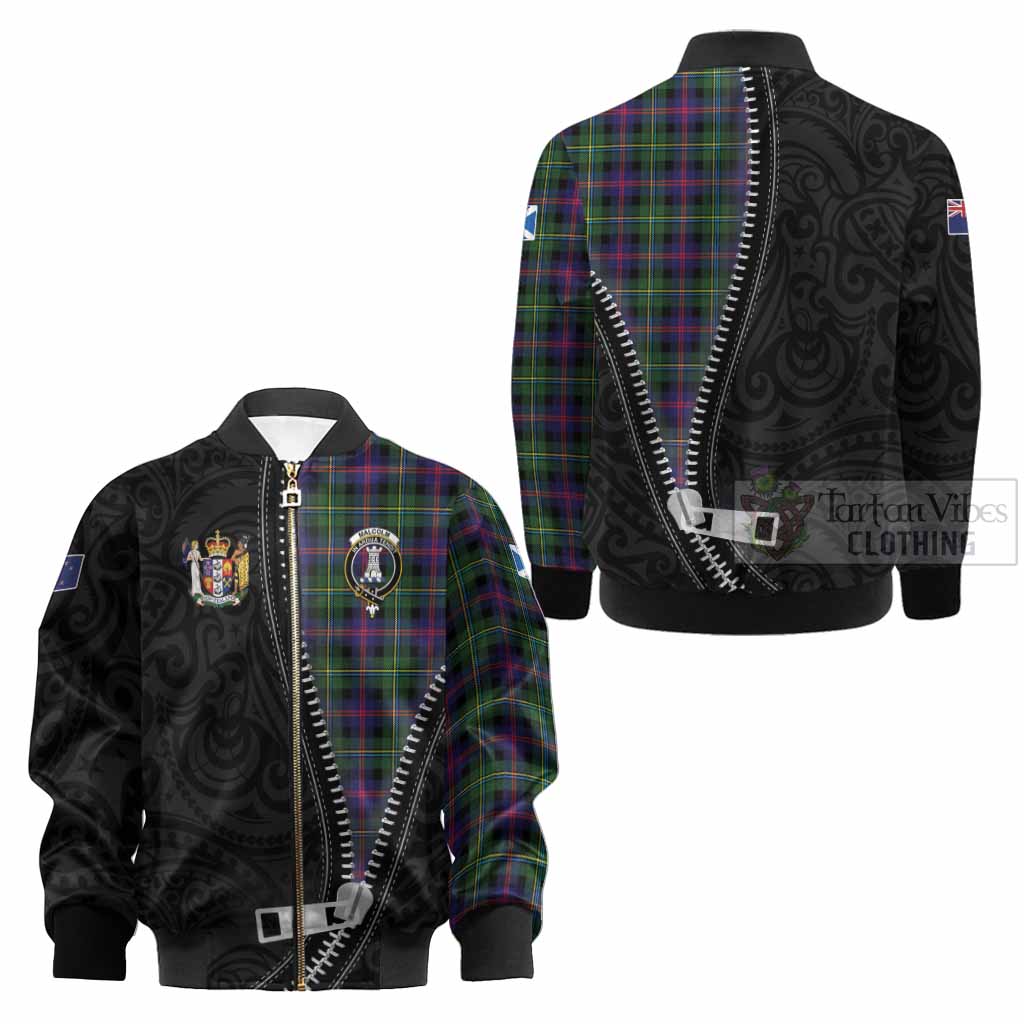 Malcolm Tartan Kid Bomber Jacket New Zealand Pattern Unique Zipper Stylized