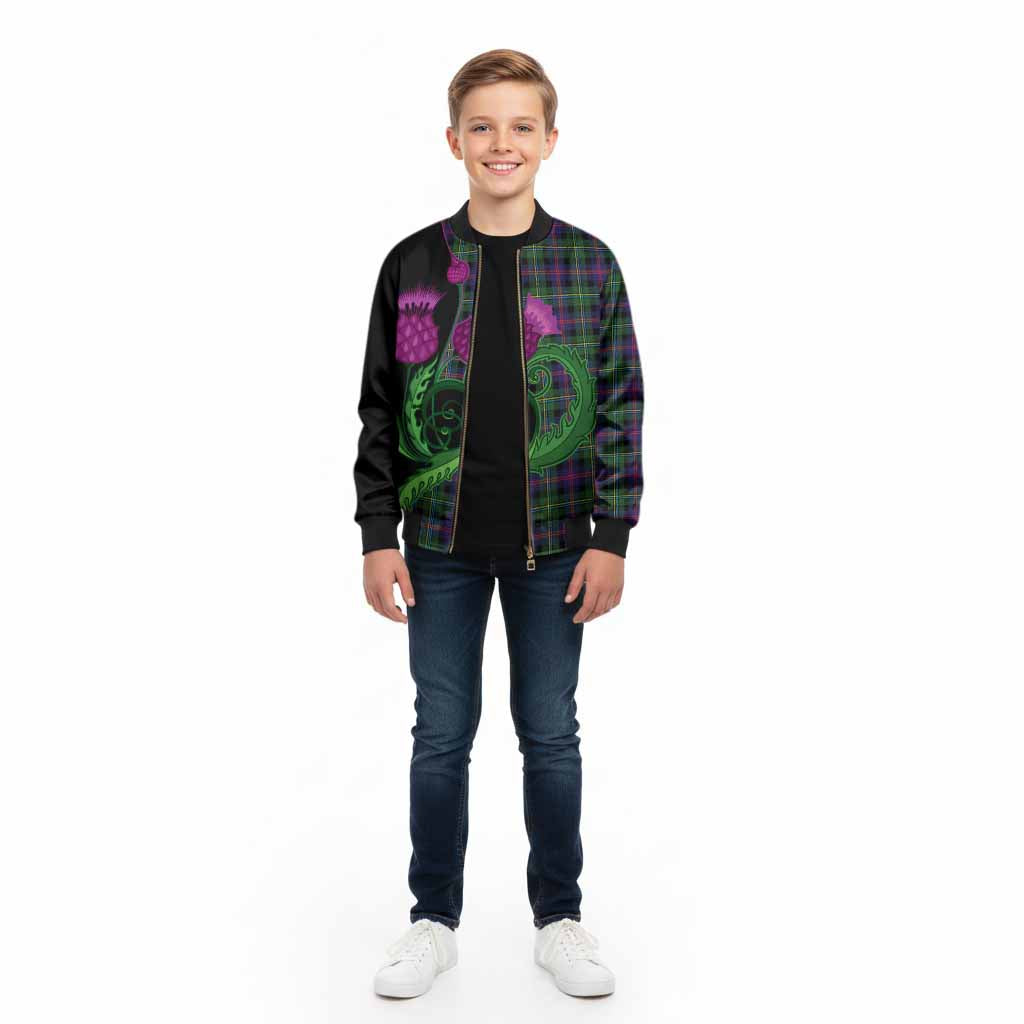 Malcolm Tartan Kid Bomber Jacket Traditional Scottish Thistle