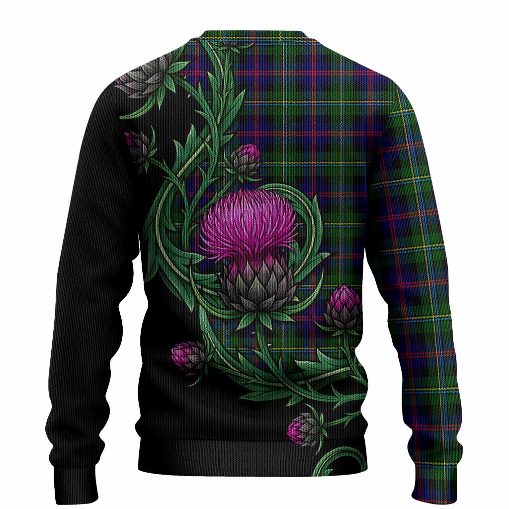 Malcolm Tartan Knitted Sweater Resilient Scottish Thistle - Tartan Vibes Clothing