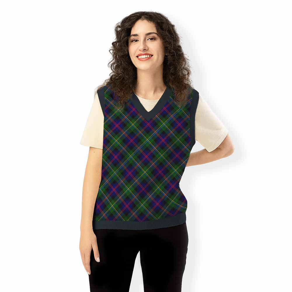 Malcolm Tartan  Knitted V-Neck Vest Cross Style