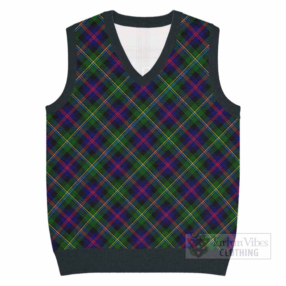 Malcolm Tartan  Knitted V-Neck Vest Cross Style