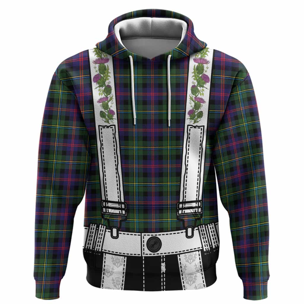 Malcolm Tartan Lederhosen Costume Hoodie Scotland Thistle Floral