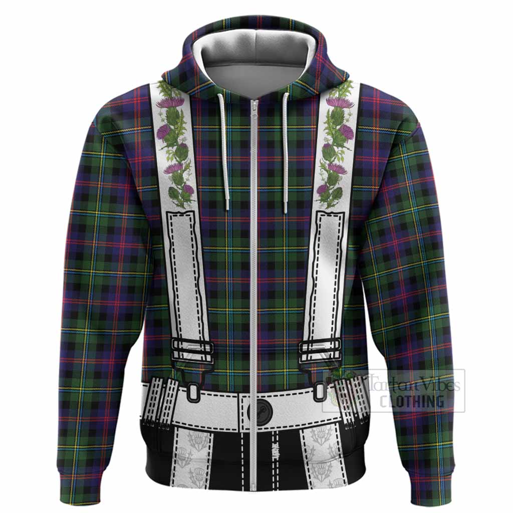 Malcolm Tartan Lederhosen Costume Hoodie Scotland Thistle Floral