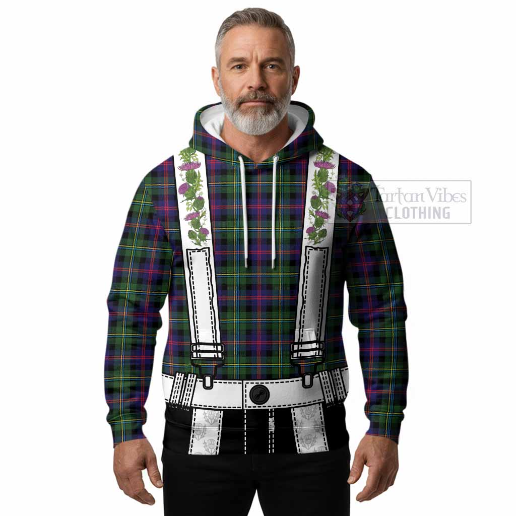 Malcolm Tartan Lederhosen Costume Hoodie Scotland Thistle Floral