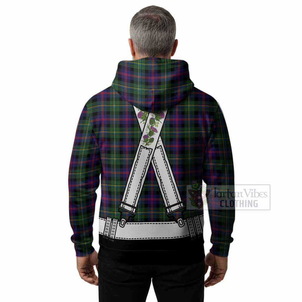Malcolm Tartan Lederhosen Costume Hoodie Scotland Thistle Floral