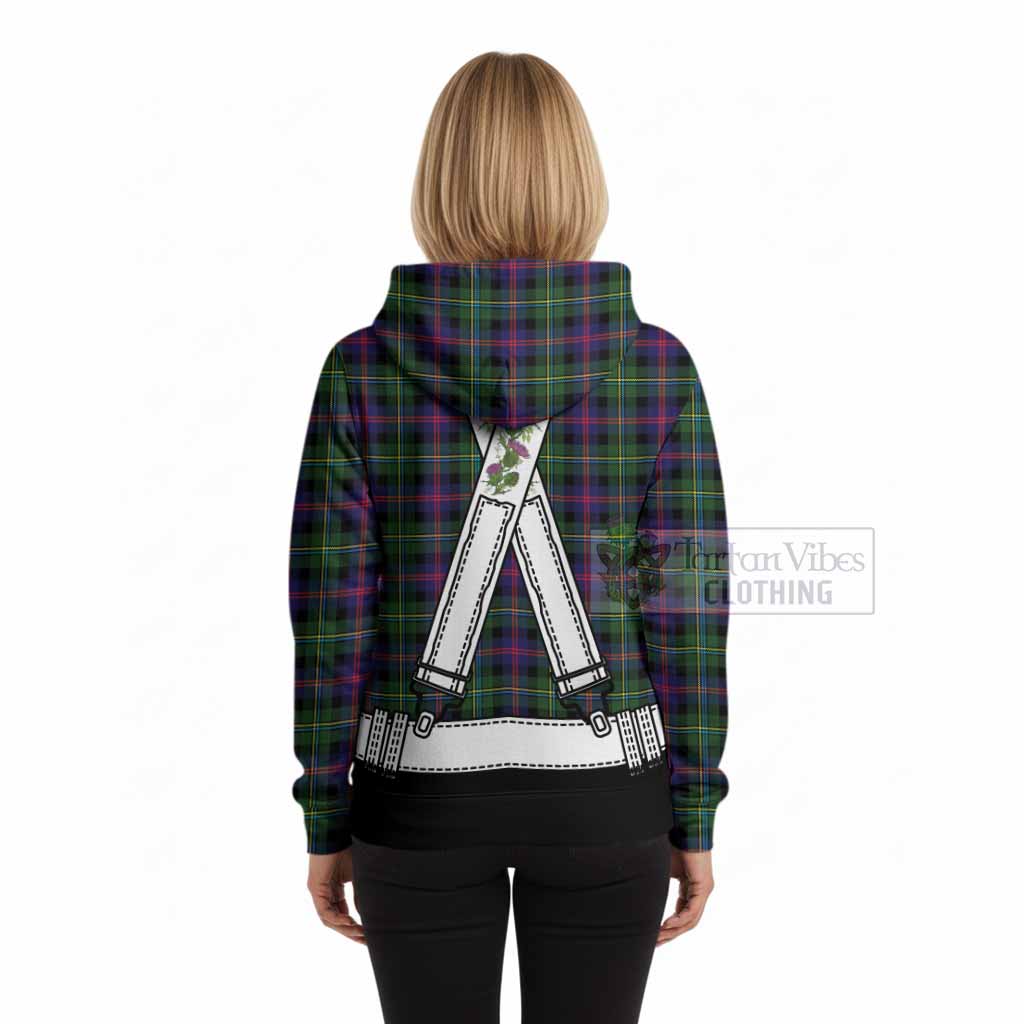 Malcolm Tartan Lederhosen Costume Hoodie Scotland Thistle Floral