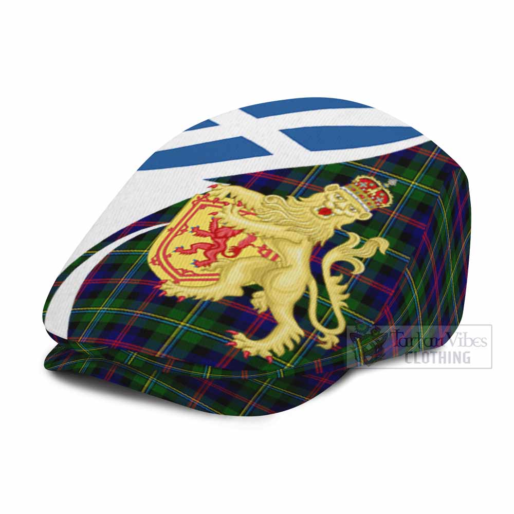 Malcolm Tartan Lion Rampant Flat Cap, Jeff Cap Classic Scottish Style