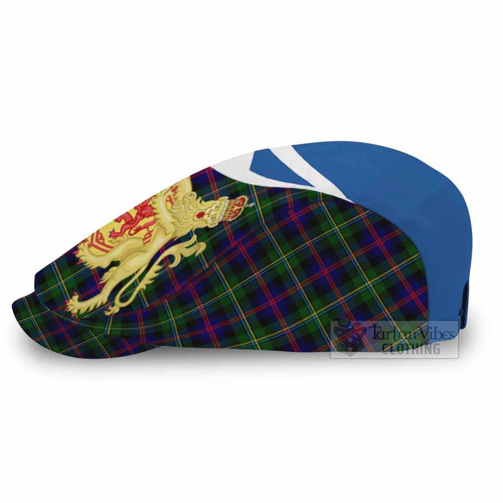 Malcolm Tartan Lion Rampant Flat Cap, Jeff Cap Classic Scottish Style