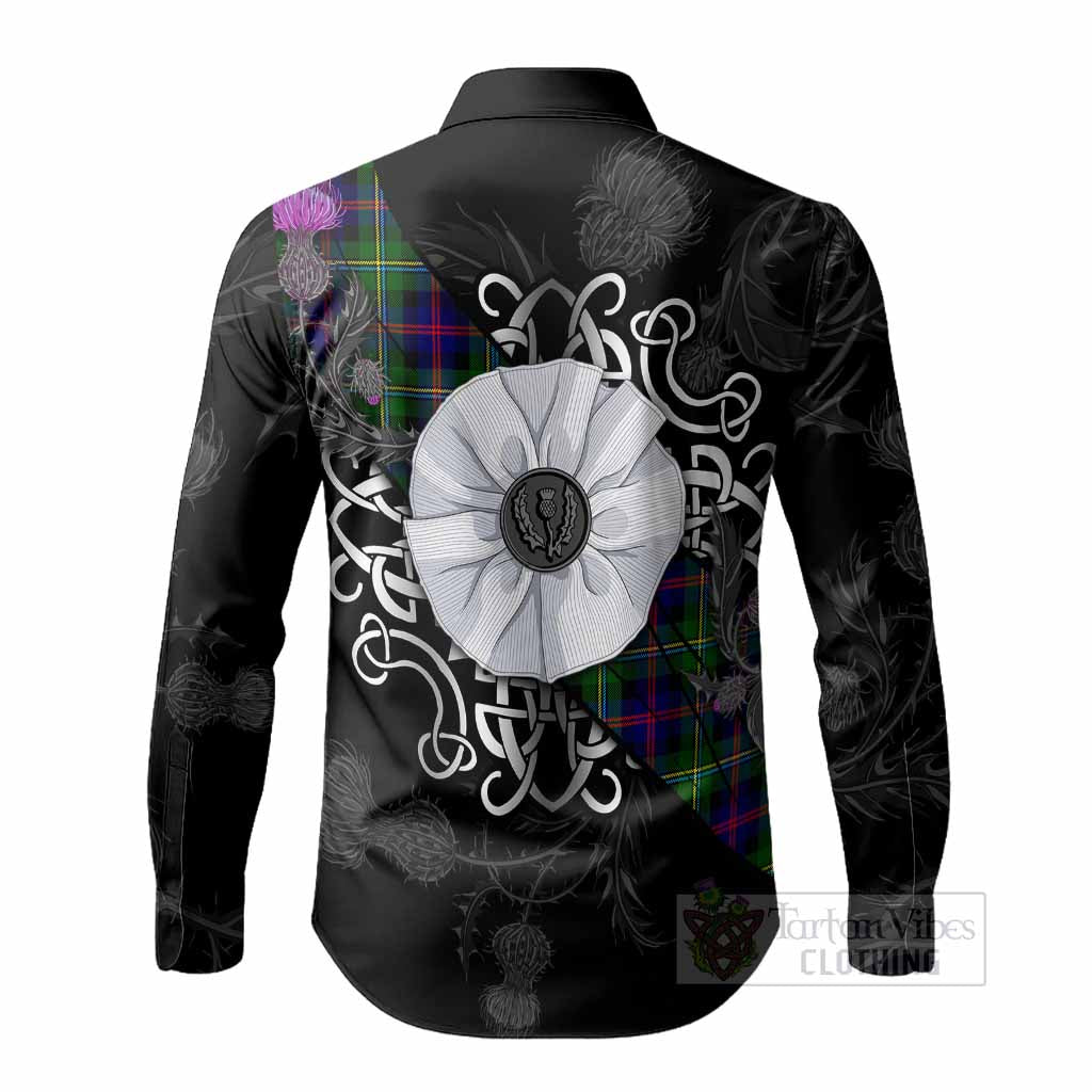 Malcolm Tartan Long Sleeve Button Shirts Jacobite White Rose - Tartan Vibes Clothing
