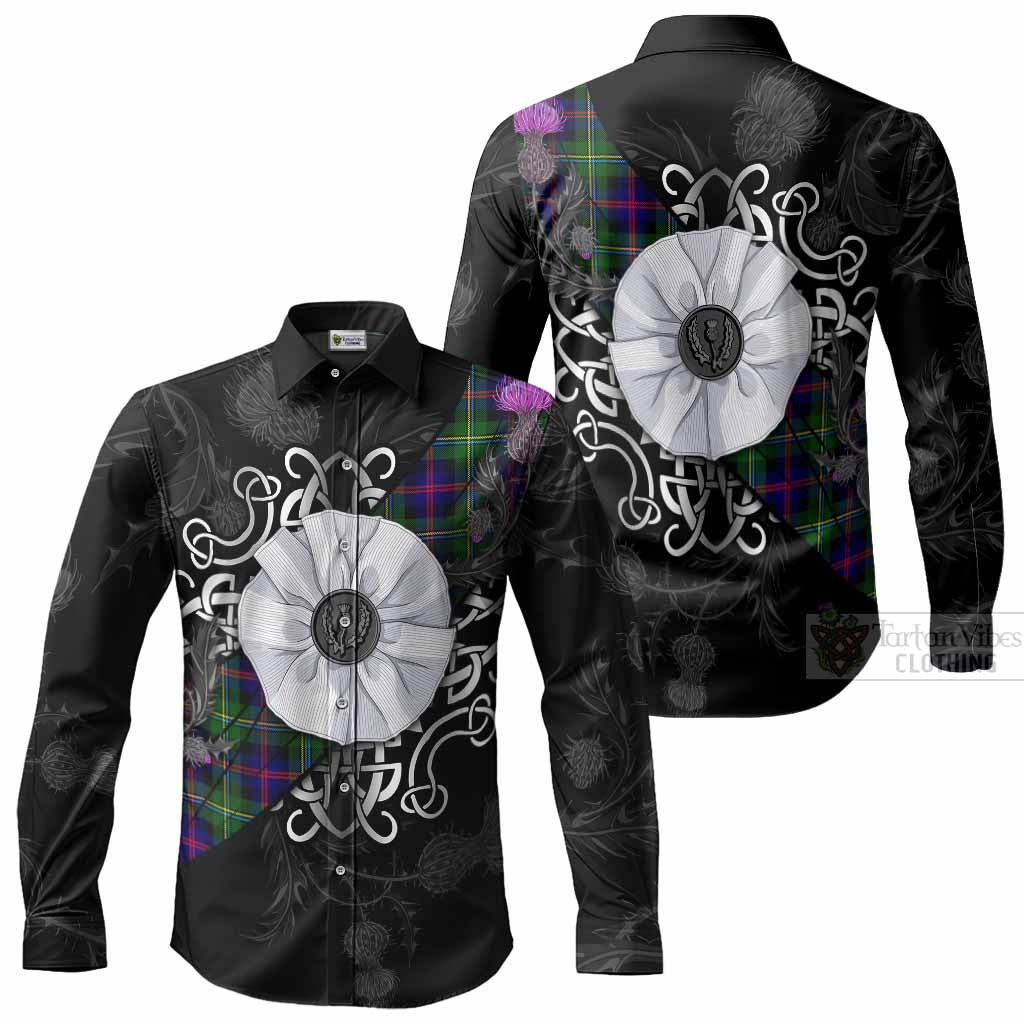 Malcolm Tartan Long Sleeve Button Shirts Jacobite White Rose Men's Shirt - Tartan Vibes Clothing