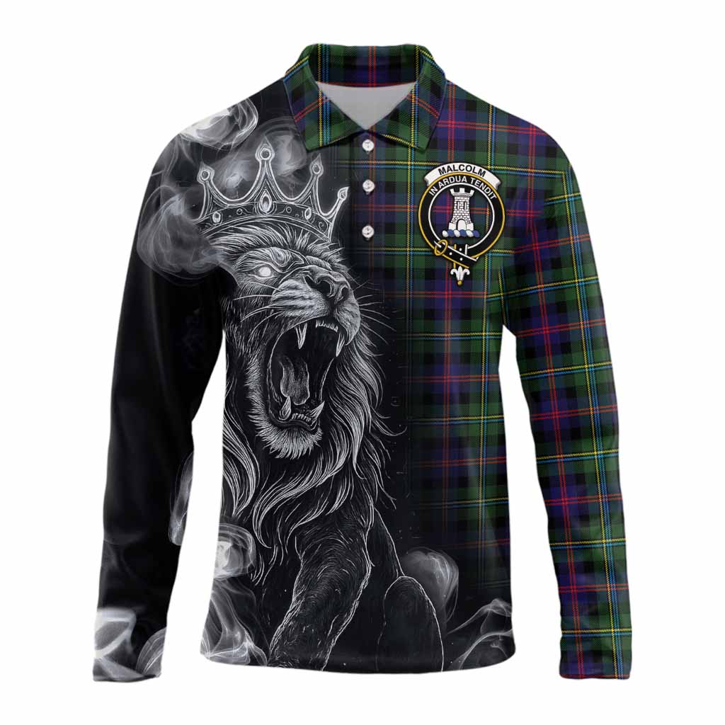 Malcolm Tartan Long Sleeve Polo Shirt Roaring Lion Heritage