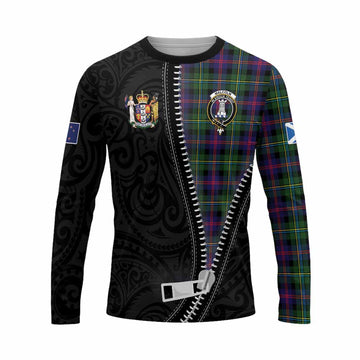 Malcolm Tartan Long Sleeve T-Shirt New Zealand Pattern Unique Zipper Stylized