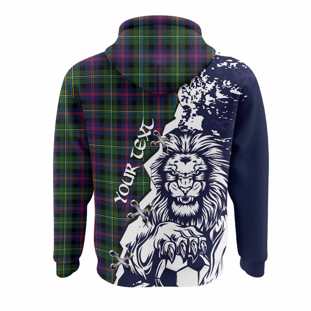Malcolm Tartan Scottish Hoodie Angry Lion With Soccer Ball Style