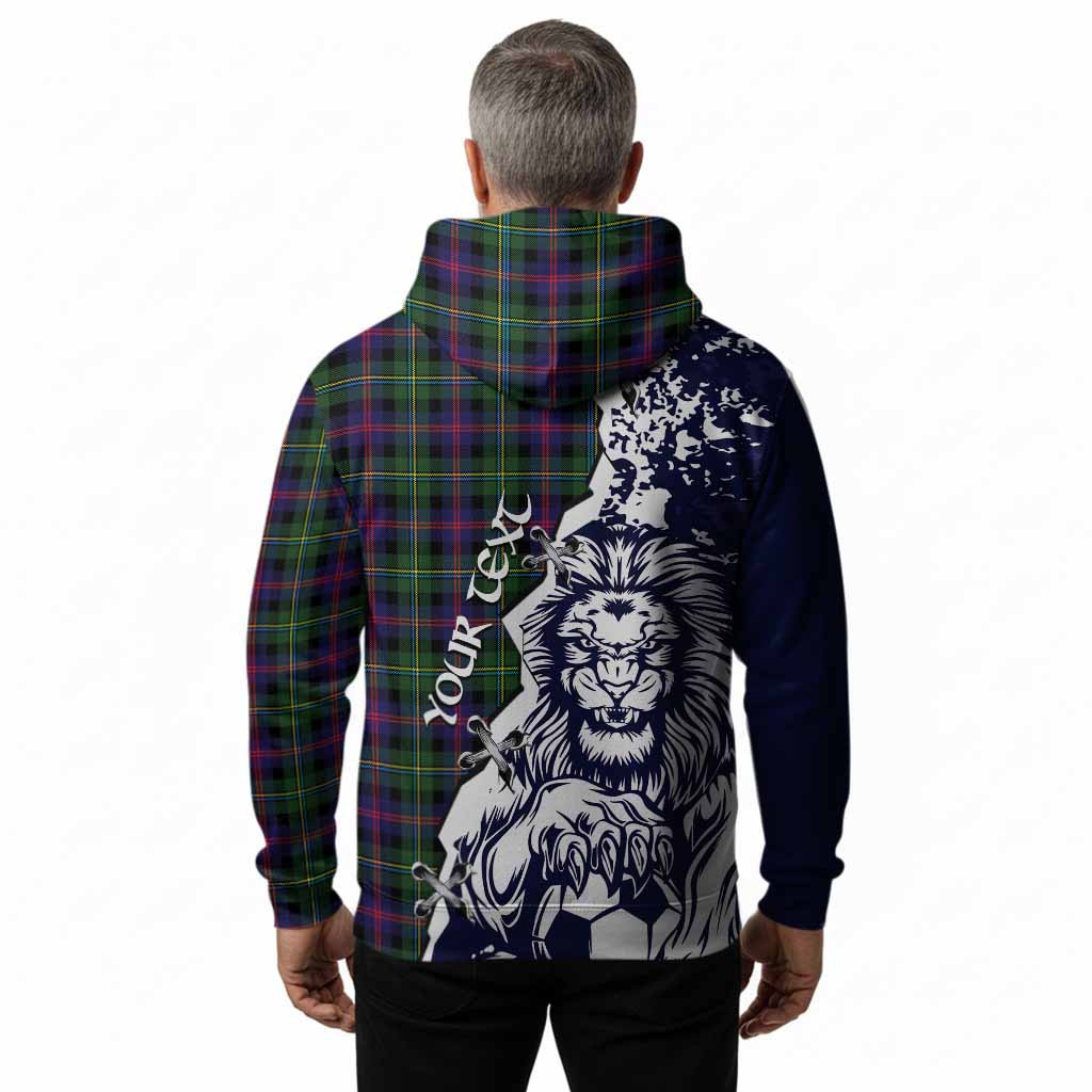 Malcolm Tartan Scottish Hoodie Angry Lion With Soccer Ball Style