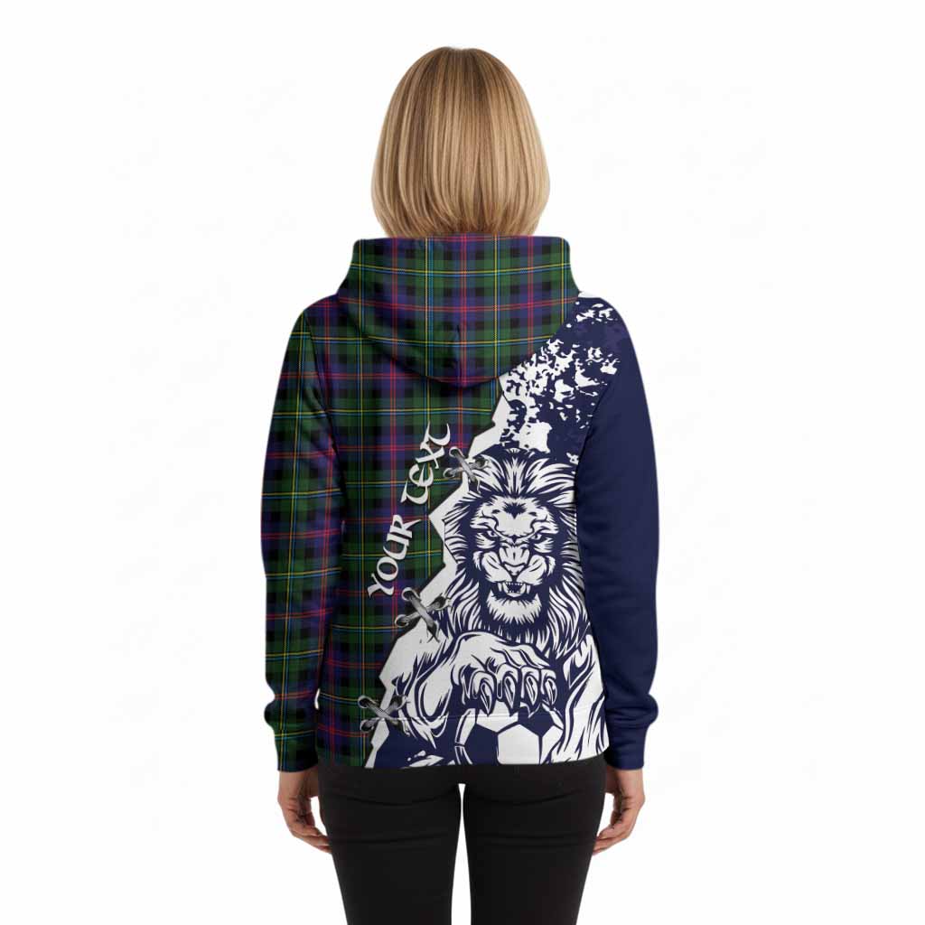Malcolm Tartan Scottish Hoodie Angry Lion With Soccer Ball Style