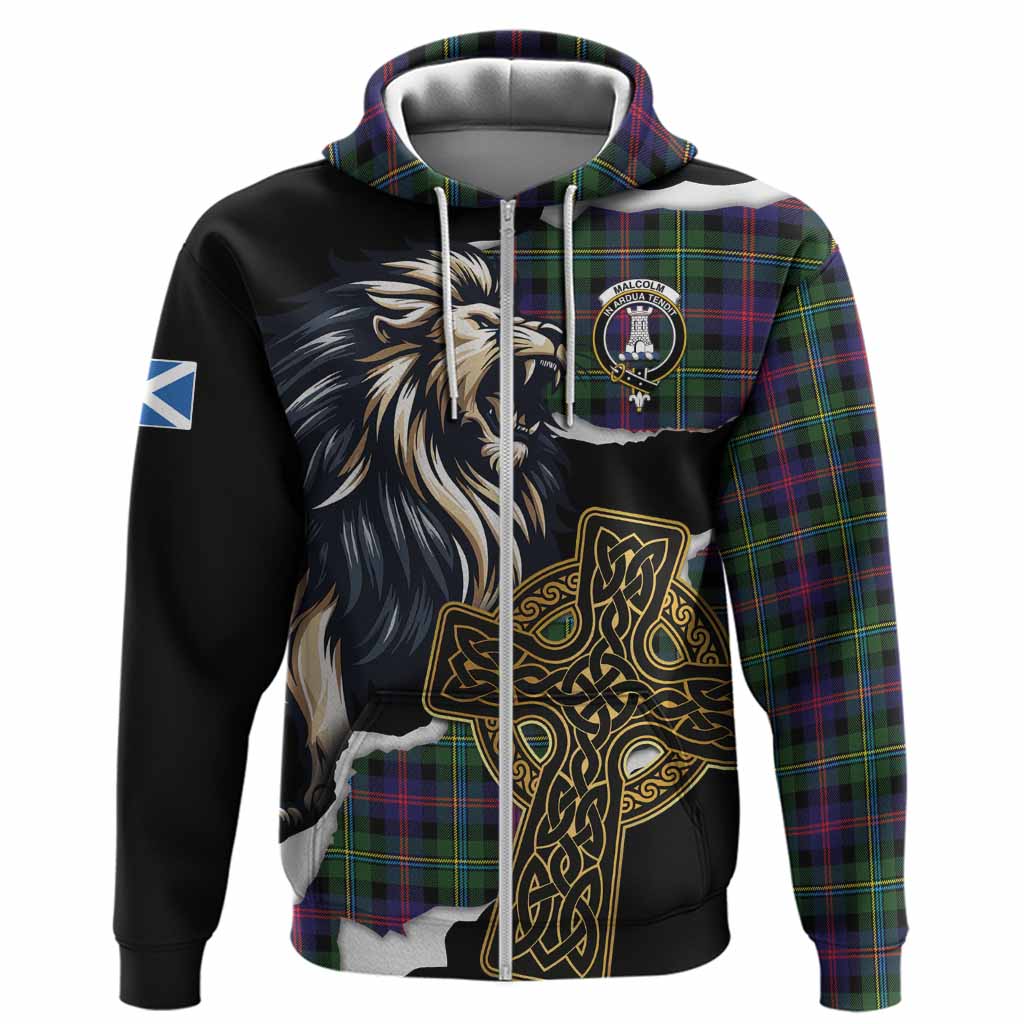 Malcolm Tartan Scottish Hoodie Lion Celtic Heritage