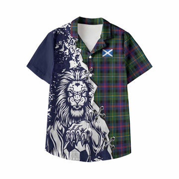Malcolm Tartan Scottish Kid Hawaiian Shirt Angry Lion With Soccer Ball Style
