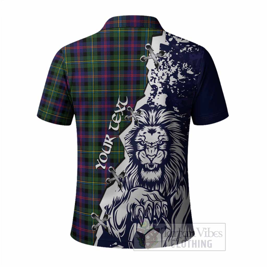 Malcolm Tartan Scottish Polo Shirt Angry Lion With Soccer Ball Style
