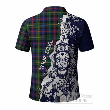 Malcolm Tartan Scottish Polo Shirt Angry Lion With Soccer Ball Style