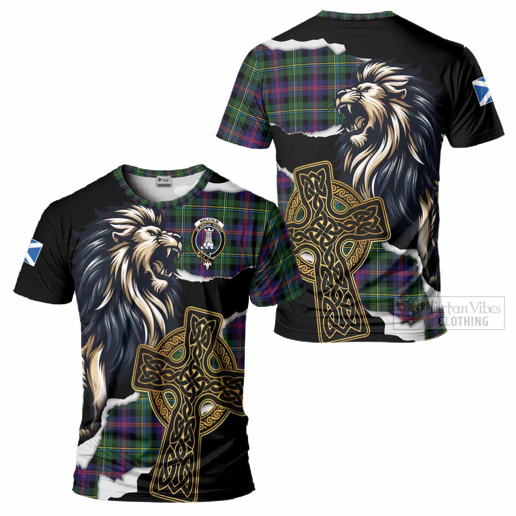 Malcolm Tartan Scottish T-Shirt Lion Celtic Heritage