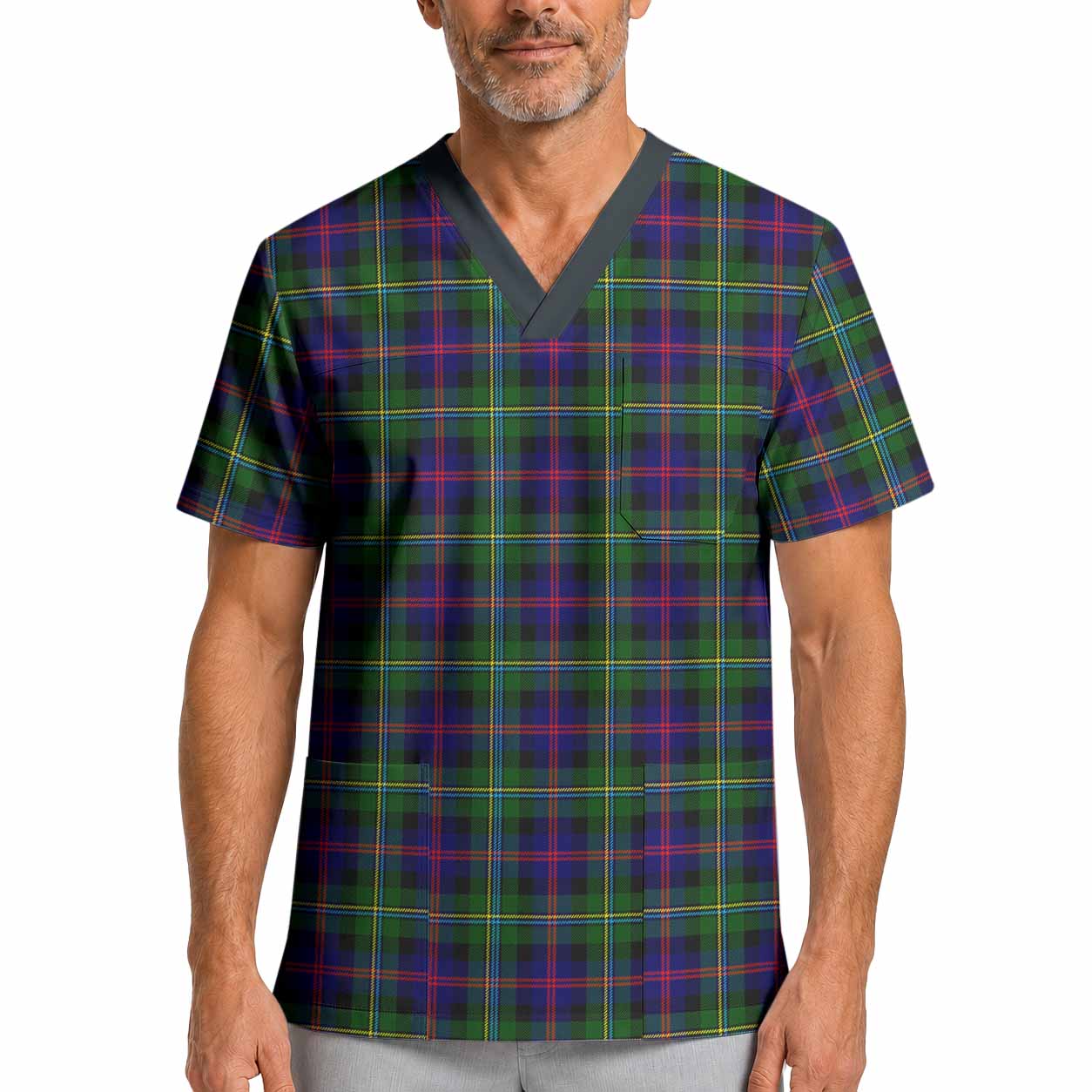 Malcolm Tartan Scrub Top XL - Tartan Vibes Clothing