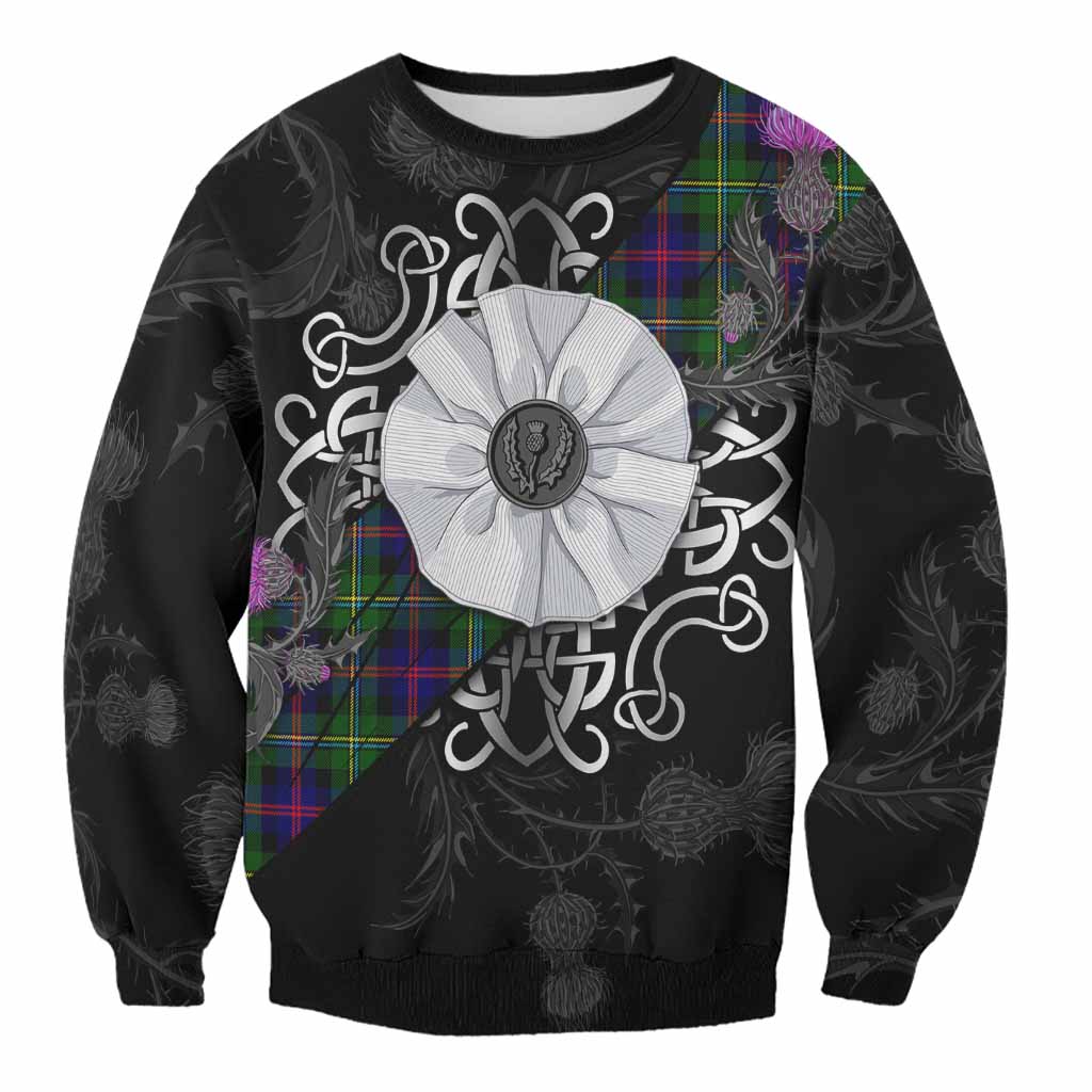 Malcolm Tartan Sweatshirt Jacobite White Rose Unisex - Tartan Vibes Clothing