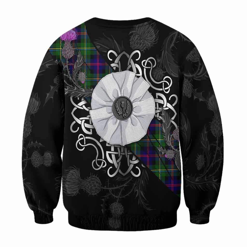 Malcolm Tartan Sweatshirt Jacobite White Rose - Tartan Vibes Clothing