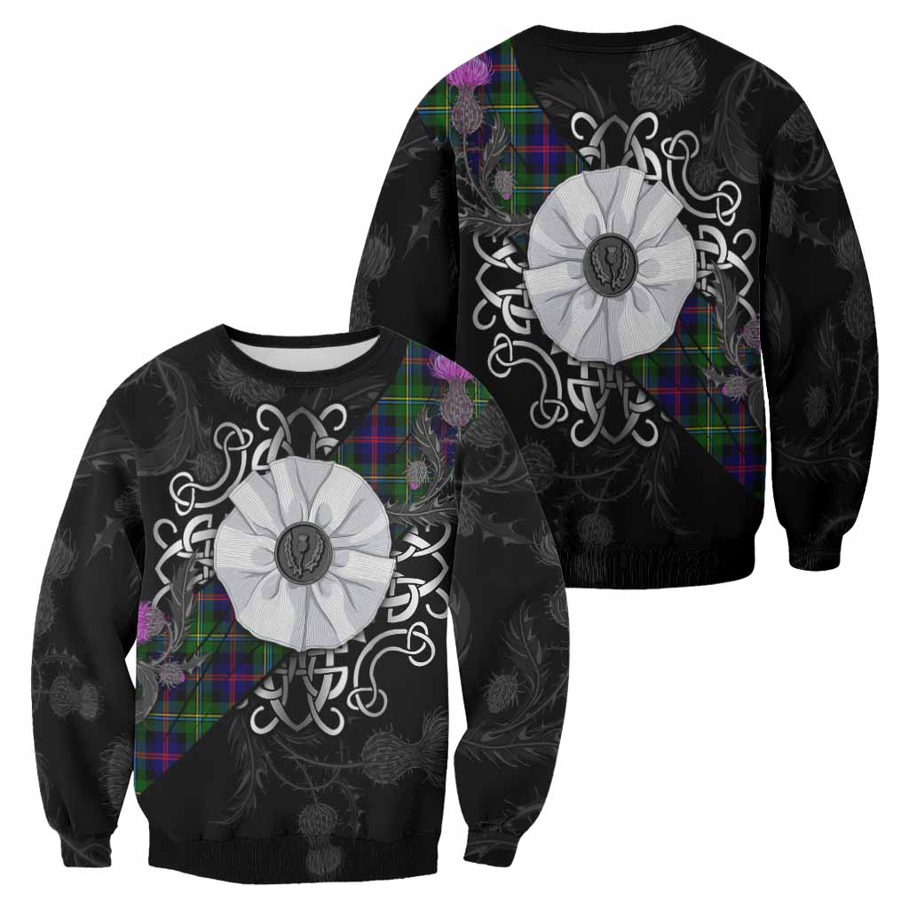 Malcolm Tartan Sweatshirt Jacobite White Rose - Tartan Vibes Clothing