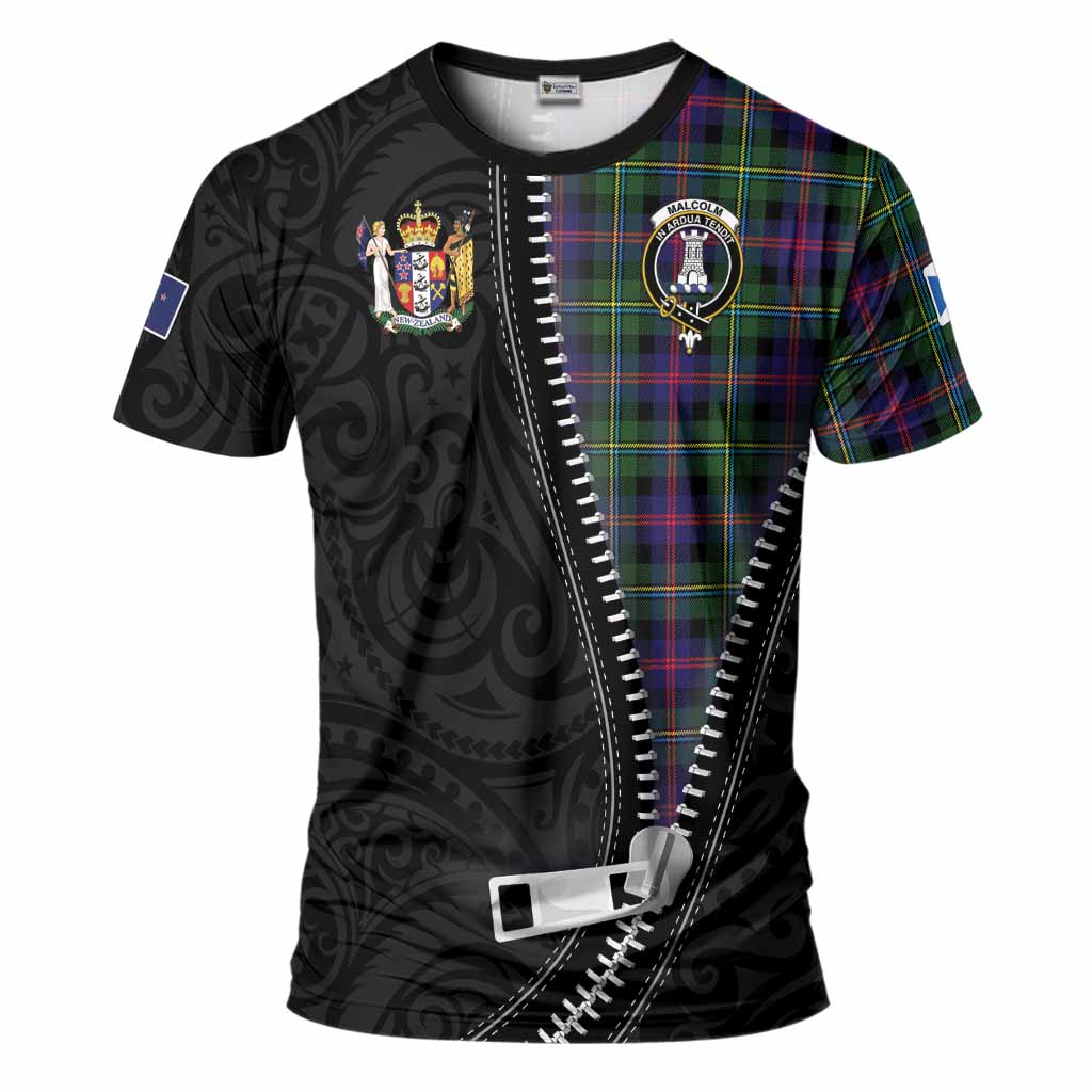 Malcolm Tartan T-Shirt New Zealand Pattern Unique Zipper Stylized