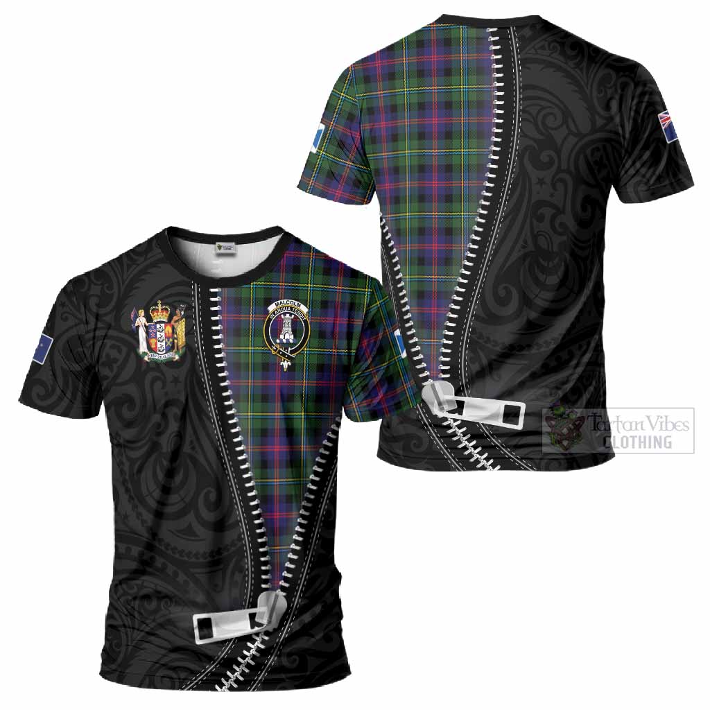 Malcolm Tartan T-Shirt New Zealand Pattern Unique Zipper Stylized