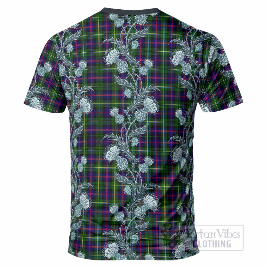 Malcolm Tartan T-Shirt Seamless Scottish Thistle Flowers