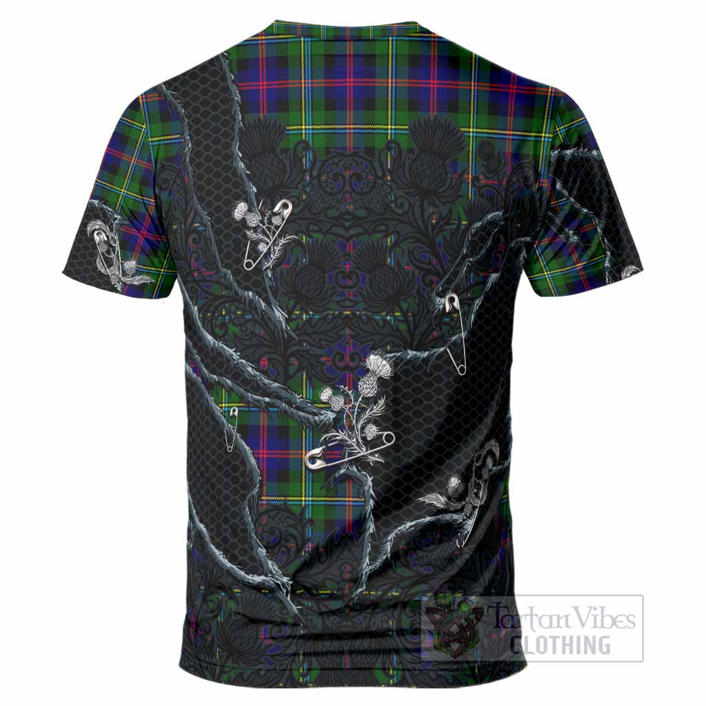 Malcolm Tartan Thistle Dark Gothic T-Shirt - Tartan Vibes Clothing