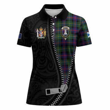 Malcolm Tartan Women Polo Shirt New Zealand Pattern Unique Zipper Stylized