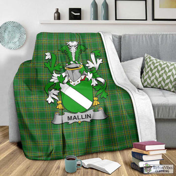 Mallin Irish Clan Tartan Blanket with Coat of Arms
