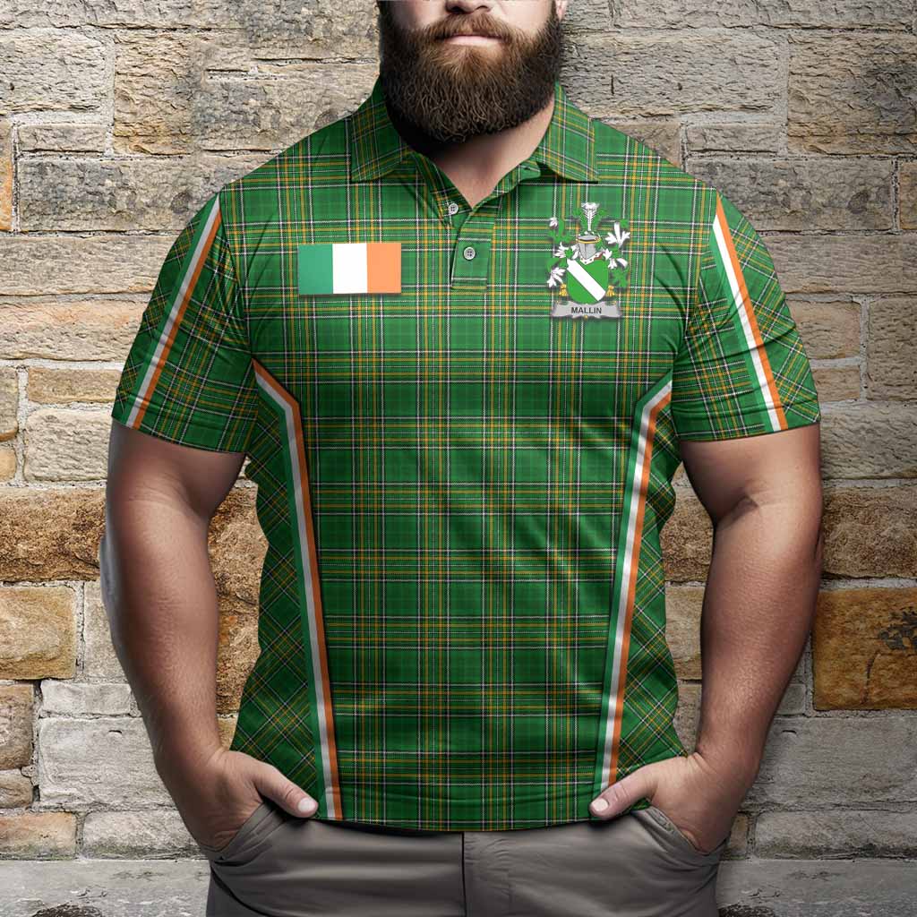 Mallin Irish Clan Coat of Arm Tartan Polo Shirt Flag Style
