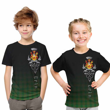 Tartan Vibes Clothing Mallory Irish Clan Kid T-Shirt with Coat of Arms Erin Go Bragh Celtic Inspired