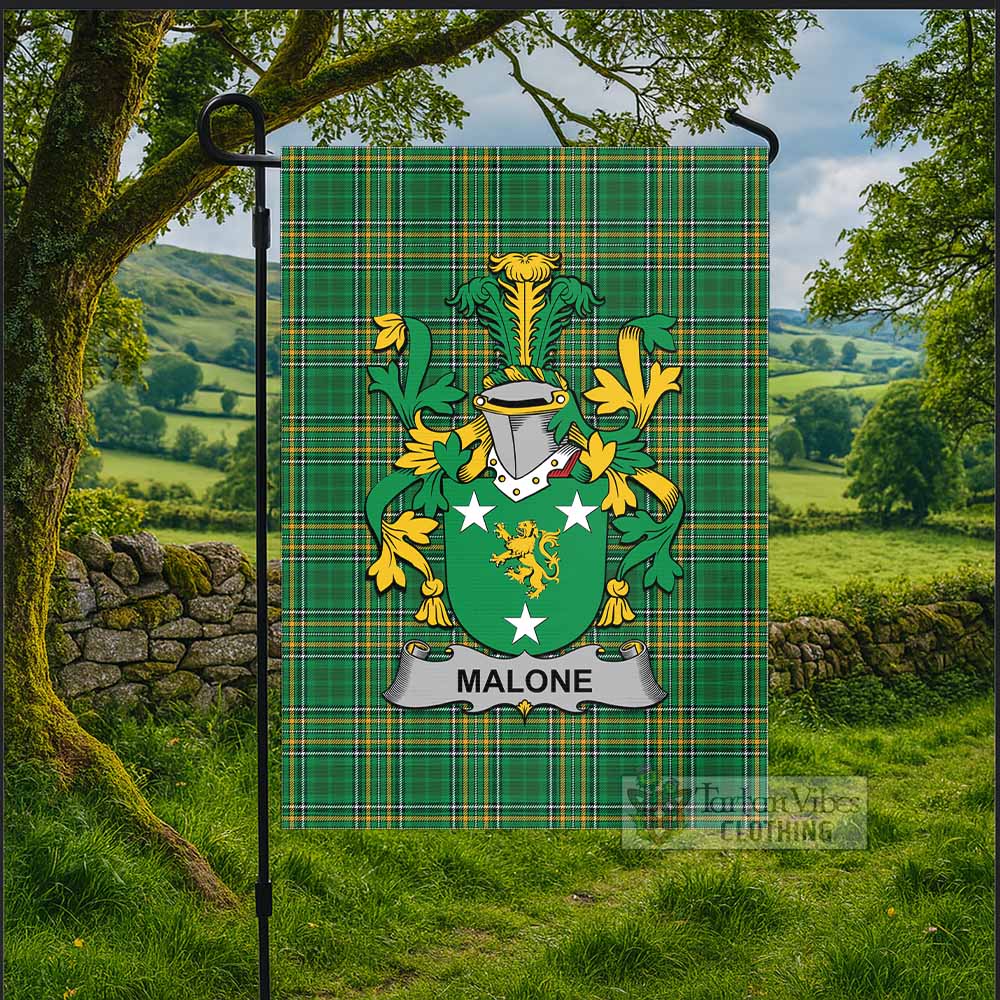 Malone Irish Clan Tartan Flag with Coat of Arms