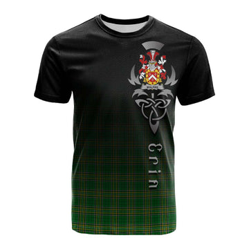 Tartan Vibes Clothing Malpas Irish Clan Cotton T-shirt with Coat of Arms Erin Go Bragh Celtic Inspired